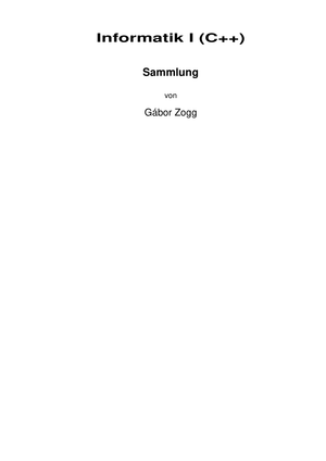 ZSF Informatik I (D-ITET)