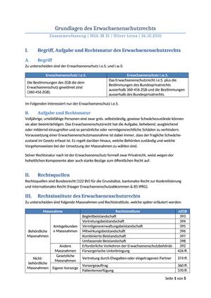 Grundlagen Erwachsenenschutzrecht ZSF