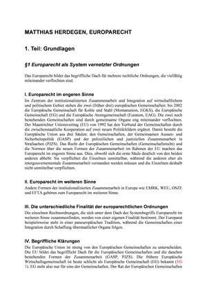 Europarecht Zusammenfassung #1