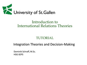 IRT: Tutorial 5 Integration & Decision Making