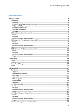 Biochemie Zusammenfassung FS2016