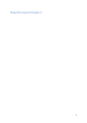 Kognitionspsychologie 2