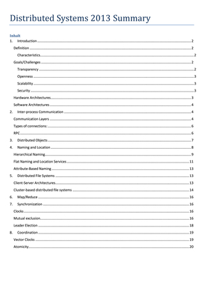 Distributed Systems Zusammenfassung