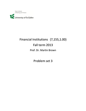 Financial Institutions Problem Set 3
