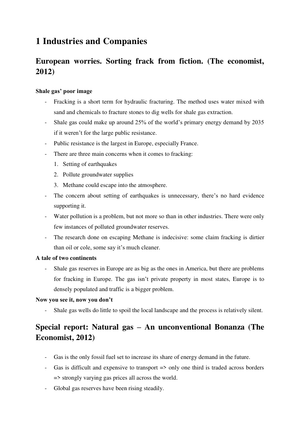 Englisch Niveau II Texte Zusammenfassung 2013