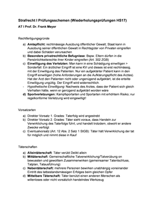 Definitionen und Schemas, Strafrecht AT I Meyer - File Exchange ...