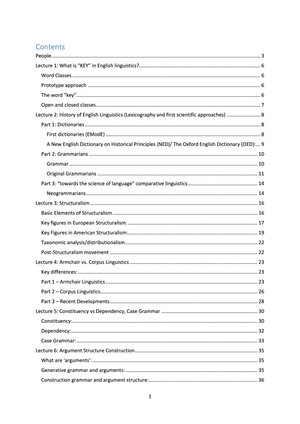 What's Key in English Linguistics summary (long)