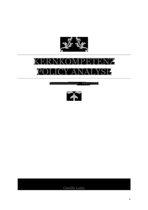 Zusammenfassung Kernkompetenz Policy Analyse