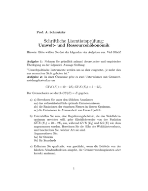 Umwelt- u. Ressourcenoekonomic Probe-Pruefung #3