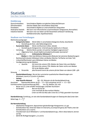 Zusammenfassung Statistik