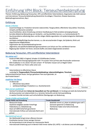 VPH II Tierseuchenbekämpfung