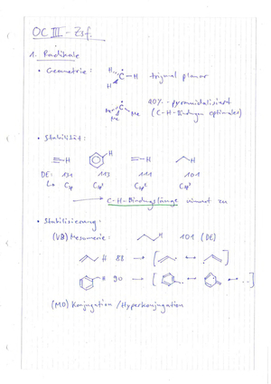 CHE 304 OC III Zusammenfassung