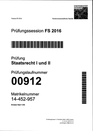 Staatsrecht I + II, FS 16