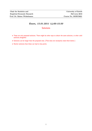 Exam HS 2010 (incl. Solutions)