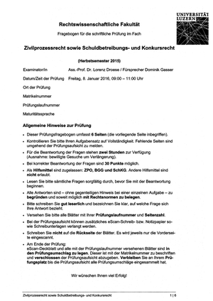 ZPR SchKG Prüfung HS15