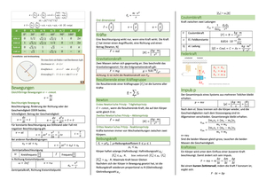 Formelblatt/Zusammenfassung Physik Komplett