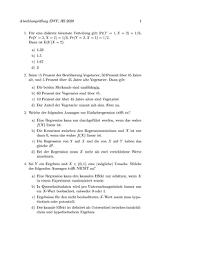 Abschlussprüfung 2020 mit Lösung