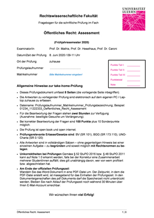 Prüfung öffentliches Recht FS20