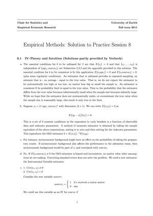 Empirical Methods HS11 Übung 8 Lösung