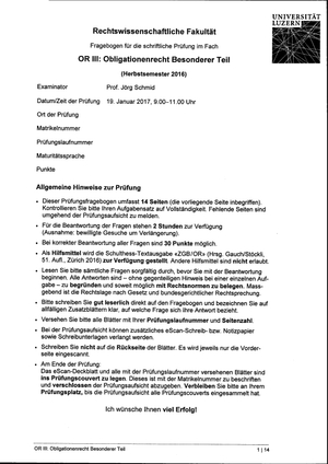 OR III Prüfung HS16