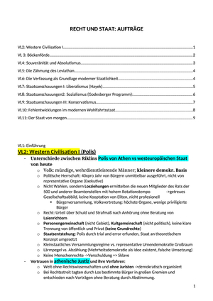 Recht & Staat Zusammenfassung Aufträge