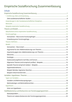 Empirische Sozialforschung FS 21 Zusammenfassung