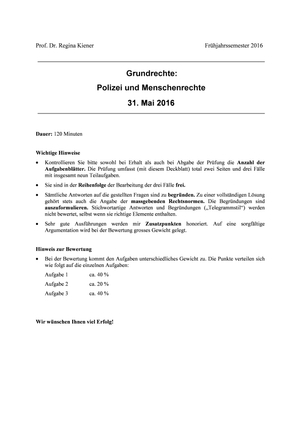 Grundrechte Polizei/Menschen Prüfung FS16 MuLö