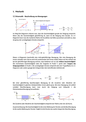 Physik Mechanik Zusammenfassung
