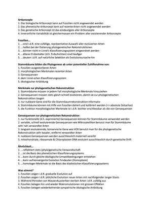 BIO 114 Wiederholungsfragen