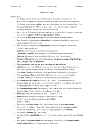 Merkblatt Logik 1