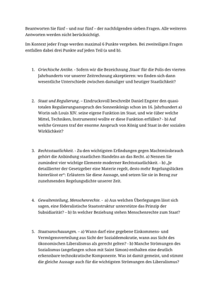 Recht & Staat Prüfungsfragen 2012