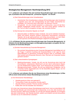 Strat. Mng.: Lösungen Nachhol-Prüfung FS2012