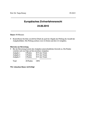 Europ. ZVR Prüfung FS15