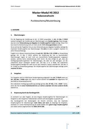 Nebenstrafrecht Prüfung 2012 Musterlösung