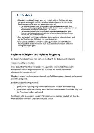 Logik Pfisterer: Formale Gültigkeit