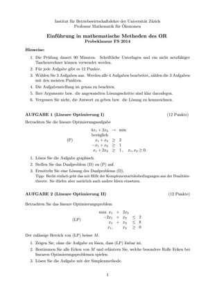Probeprüfung EMMOR FS14 01