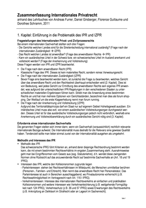 IPR IZPR Zusammenfassung (int. Privatrecht)