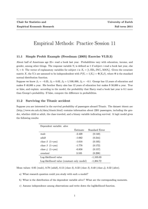 Empirical Methods HS11 Übung 11