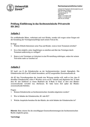 Einf. liechtenstein. PR Prüfung 2012