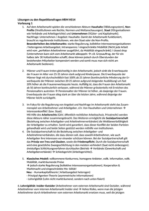 Lösungen zu den Repetitionsfragen vom HS14