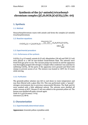 Nr. 64: anisole-tricarbonylchromium