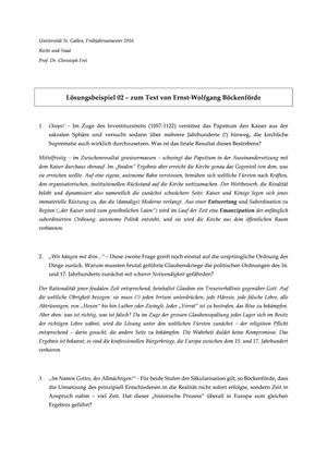 Recht & Staat - Lösungsbeispiel Frage 2 FS15