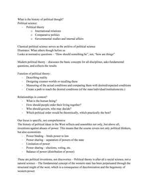 Politische Theorie summary English!