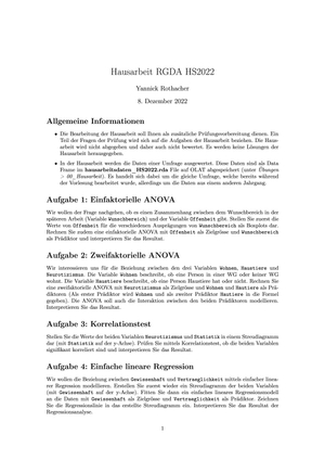Hausarbeit Rechnergestützte Datenauswertung in R HS22