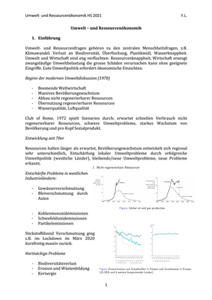 Zusammenfassung Umwelt- & Ressourcenökonomik