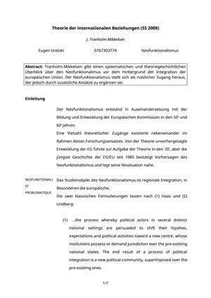 IRT ZSF - Mikkelsen: Neo-Functionalism