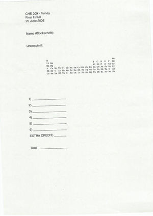 CHE 209 OCII Prüfung FS08