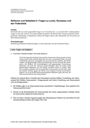 Pol. Ideengesch.: Reflexion&Selbsttest 4