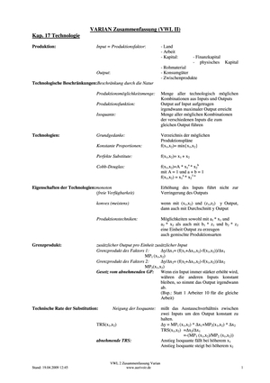 Zusammenfassung Buch Varian