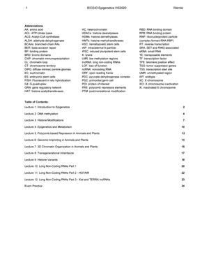 Epigenetics Summaries